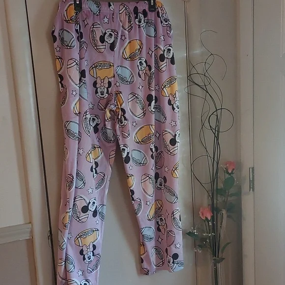 Disney Mickey & Minnie Mouse All Over Football Print Lounge Pajama Pants Sz 1X - Picture 3 of 16